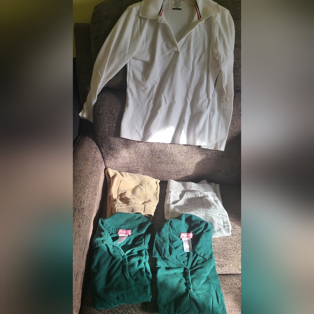 Set of 5 Uniform bundle with polos,joggers,leggings and long sleeve t sh…